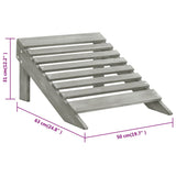Garden Chair with Ottoman Wood Grey 45700