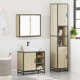 3 Piece Bathroom Furniture Set Sonoma Oak Engineered Wood 3301086