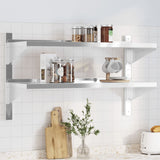 ZNTS 2-Tier Wall Shelf 100x40x60 cm Silver Stainless Steel 30309