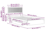 Bed Frame with Storage and Headboard Black 75 x 190 cm 3414426