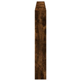 Headboard Cabinet with LED Smoked Oak 220x17x102 cm 839228