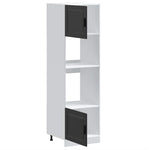 Oven Cabinets 2 pcs Porto Black Engineered Wood 3315052