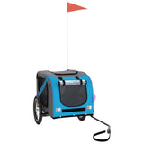 Pet Bike Trailer Blue and Grey Oxford Fabric and Iron 93876