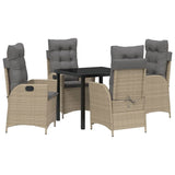 Garden Dining Set with Cushion 5 pcs Beige Poly Rattan 3380513