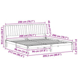 Bed Frame with Headboard Brown 200 x 200 cm Solid Pine Wood 3394398