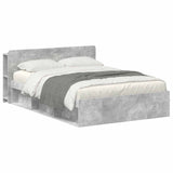 Bed Frame with Storage Concrete Grey 140 x 190 cm 3433377