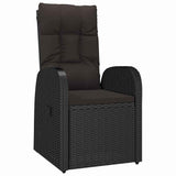 Garden Dining Set with Cushion 3 pcs Black Poly Rattan 3379520
