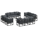 Garden Sofa Set 13 pcs Black Metal 3378845