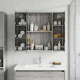 Bathroom Mirror Cabinet with Door Grey Sonoma 80 x 14.5 x 70 cm 889108