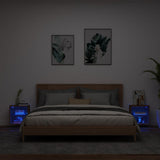 Bedside Cabinets with LED Lights Wall-mounted 2 pcs Brown Oak 837077