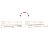 Pull-out Day Bed without Mattress White 2x cm Solid Wood 840392