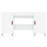 Desk High Gloss White 140x50x75 cm Engineered Wood 829518