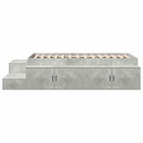 Storage Bed Frame with Drawer Concrete Grey 244 x 127 x 53.5 cm 3335560