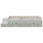 Storage Bed Frame with Drawer Concrete Grey 244 x 118 x 53.5 cm 3335568