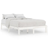 Bed Frame without Mattress White Solid Wood Super King Size 810033