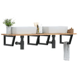 Basin Shelf Wall Mounted Steel and Solid Wood Acacia 3302791