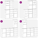 Side Cabinets 5 pcs "ODDA" White 40x24x79 cm Solid Wood Pine 3365363