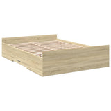 Bed Frame with Drawers without Mattress Sonoma Oak 120x190 cm Small Double 3280323