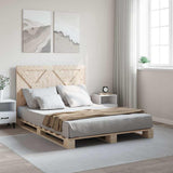Bed Frame without Mattress with Headboard 140x200 cm Solid Wood 3281570