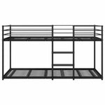 ZNTS Bunk Bed without Mattress Black 100x190 cm Steel 4019878