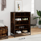 Shoe Cabinet Smoked Oak 75x38x97.5 cm Engineered Wood and Metal 3300872