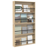 Magazine Rack 2 pcs Sonoma Oak 80 x 12 x 70 cm Engineered Wood 890843