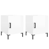 Bedside Cabinets 2 pcs High Gloss White 40x40x50 cm Engineered Wood 827569