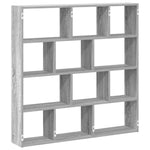 ZNTS Wall Cube Shelf 12 Compartments Grey Sonoma Engineered Wood 860009