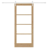 Sliding Door Natural 86 x 198.5 cm Solid Pine Wood and Glass 3332423