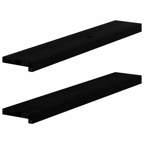 ZNTS Window Sills 2 pcs Dark Brown 90x15x2 cm Solid Wood Oak 4009167