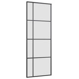 Sliding Door with Hardware Set Black 76x205 cm ESG Glass 3375869