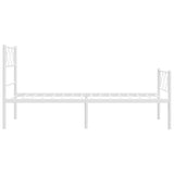 Metal Bed Frame without Mattress with Footboard White 80x200cm 372335