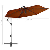 Cantilever Garden Parasol Terracotta Polyester, Metal Large 313755