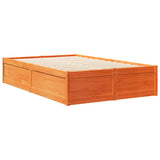 Bookcase Bed without Mattress Wax Brown 135x190cm Solid Wood Pine 3324477