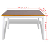 5 Piece Dining Set Brown and White 240884