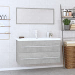 ZNTS 3 Piece Bathroom Furniture Set Concrete Grey 3152851