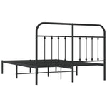 Metal Bed Frame without Mattress with Headboard Black 140x200cm 352579