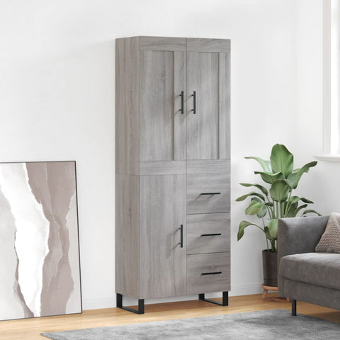 Highboard Grey Sonoma 69.5x34x180 cm Engineered Wood 3199839