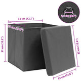 Storage Boxes with Lids 10 pcs Grey 32x32x32 cm Fabric 288336