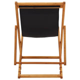 Folding Chair Eucalyptus Wood and Fabric Black 310316