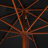 Garden Parasol Black Bamboo, hardwood, polyester Large Foldable 47138