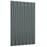 Roof Panels 36 pcs Galvanised Steel Anthracite 60x36 cm 319131