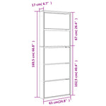 Shoe Cabinet with Mirror 5-Layer Concrete Grey 63x17x169.5 cm 3228281