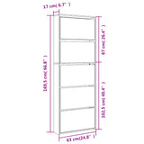 Shoe Cabinet with Mirror 5-Layer Concrete Grey 63x17x169.5 cm 3228281