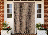 Fly Curtain Beige and Dark Brown 100x200 cm Chenille 377322