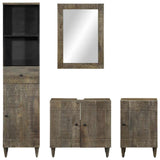 4 Piece Bathroom Furniture Set Solid Wood Mango 3310020