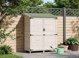 Garden Shed with Roof White 106.5 x 56 x 176 cm Solid Fir Wood 42033449