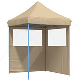Foldable Party Tent Pop-Up with 2 Sidewalls Beige 4004991