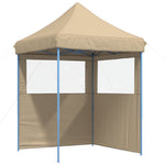 ZNTS Foldable Party Tent Pop-Up with 2 Sidewalls Beige 4004991