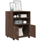 Rolling Cabinet Brown Oak 60x48x81 cm Engineered Wood 853170
